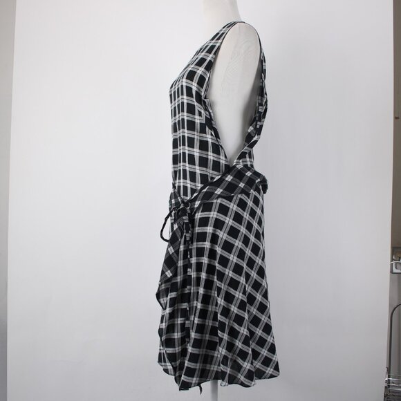 Rag Bone Dress Sz M Black White Sheer Check Sleeveless 100% Cotton Dress - Picture 6 of 16